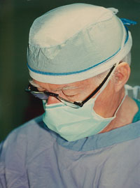 Dr. Hendrix wearing a surgical mask